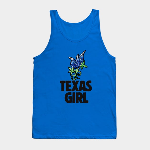 Texas Girl Bluebonnets Tank Top by bubbsnugg